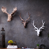 欧式复古鹿头墙面树脂壁挂创意家居玄关挂饰咖啡厅背景墙饰装饰品