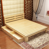 实木床铺板成单双人木头架加宽中式简约经济型1.2现代1.5松 1.8米