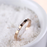 想你尹恩惠同款水钻玫瑰金戒指 细版钛钢 韩国版食指尾戒18K饰品