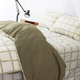 简约大格子 高支高密斜纹100%纯棉四件套 被套枕套床单外单去标