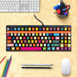美本堂 笔记本键盘贴纸雷柏V500键盘贴 机械游戏键盘贴保护膜彩膜