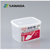 日本进口SANADA塑料密封保鲜盒 大容量杂粮罐 冰箱冷冻收纳1.9L