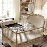 欧式实木儿童床雕花环保带护栏奢华公主床单人床全实木新款宝宝床