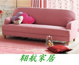 北欧宜家小户型现代卧室双人三人粉色可爱休闲日式布艺小沙发特价