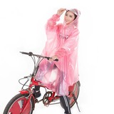 天宇雨披自行车圆点雨衣学生成人单车骑行透明大帽檐雨披加大带袖