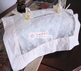 外贸玫瑰刺绣玻璃纱纸巾套纸巾盒欧式家居布艺餐厅餐桌收纳摆件