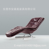 现货 时髦休闲躺椅 真皮沙发椅 Lounge chair 不锈钢休闲椅 BF78