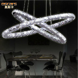 不锈钢现代水晶灯客厅灯LED餐厅吊灯椭圆形创意卧室灯厂家正品新
