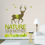 客厅卧室背景布置梅花鹿墙贴纸 沙发玄关装饰贴画英文贴纸 森林鹿