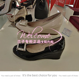 专柜正品代购Belle百丽2016春款女鞋BBLBDO12牛皮圆头坡跟单鞋