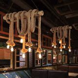 麻绳吊灯美式复古创意竹筒个性艺术吊灯餐厅酒吧台咖啡厅装饰吊灯