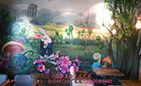 北京手绘艺术墙体彩绘定制环保墙绘壁画3D兔子立体画咖啡厅背景墙