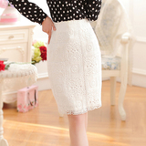 夏季春女半身裙白色韩版蕾丝裙包臀裙中长款修身一步裙子包裙705