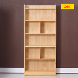 简易实木书架松木置物架原木组装书柜收纳柜中式层架搁板架储物柜