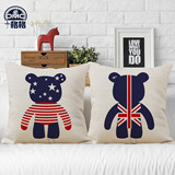 法国正品dmc十字绣套件 创意卡通动物 卧室抱枕新款靠垫 暴力熊