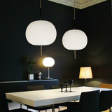 海滔玻璃单头简约咖啡厅创意灯具吧台服装店白色苹果玻璃艺术吊灯