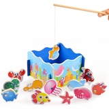 儿童钓鱼玩具磁性宝宝早教启蒙智力玩具亲子益智智力玩具木质玩具