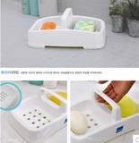 韩国进口创意手提肥皂盒沥水肥皂架 浴室洗衣皂香皂盒 大号双格