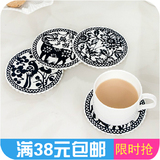 中国风剪纸青花系列木质杯垫 防烫隔热垫 锅垫碗垫盘垫 茶杯垫