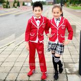 厂家批发秋季款幼儿园园服日韩版小学生校服班服儿童西服纯棉套装