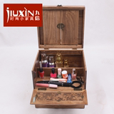特价韩国木制手提带镜子有盖首饰盒化妆盒化妆品收纳盒结婚礼物