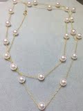 18K金珍珠毛衣链 日本AKOYA天然海水珍珠项链 满天星长款 可定制