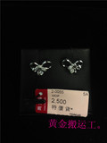 香港周大福澳门区代购专柜正品特价18K白金镶嵌钻石蝴蝶结耳环