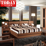 Today家具简约现代板式床1.8米双人床北欧连体大床日式榻榻米软床