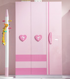 儿童三门衣柜 两门衣橱 女孩储物柜 公主粉色套房组合