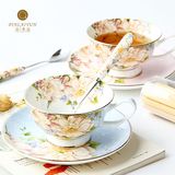 欧式骨瓷咖啡杯套装田园下午茶茶具高档创意陶瓷英式红茶杯