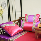 现代中式罗汉床坐垫套装尺寸定做 厚缎居家布艺三人沙发成套订做