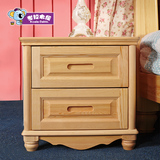 考拉木屋 儿童实木床头柜 简易松木抽屉柜简易原木儿童储物柜特价
