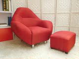 热卖欧式个性时尚懒人简欧小沙发椅子宜家简约创意布艺单人红色坐