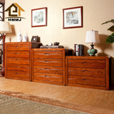 全实木五斗柜现代中式简约红橡木三斗四斗卧室实木家具收纳储藏柜