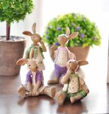 美式乡村欧式可爱兔子咖啡馆店铺家居装饰动物隔板桌面小摆件