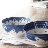 日本原单日式餐具 手绘卡通龙猫小兔陶瓷碗 分餐米饭碗小汤碗面碗
