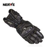 德国NERVE冬季摩托车手套 赛车手套真皮碳纤维手套 长款骑士手套