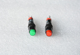 8mm带灯自锁圆形按钮开关 红/绿色塑料电源按键DC12V 24V AC220V