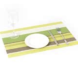 PVC green horizontal stripes woven table mats Placemats餐垫