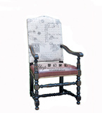美式实木餐椅法式时尚方背洽谈椅欧式简约休闲书椅咖啡厅样板房