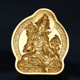 藏传佛教绿度母擦擦模具黄铜工艺品宗教用品泥擦佛像供奉收藏精品