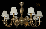 全铜纯铜布罩吊灯美式欧式复古客厅灯卧室餐厅灯出口原单奢华经典