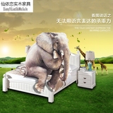 韩式田园新款现代简约实木床白色1.5米单人1.8米双人床储物床婚床