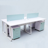 武汉办公家具简约 职员钢架办公桌时尚组合4 6人位员工位办公桌椅