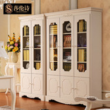 莎伦诗 韩式田园家具 两门三门书柜 欧式储物柜子自由组合玻璃柜