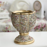 欧式树脂雕刻花瓶花插复古宫廷客厅装饰摆件结婚礼物陶瓷创意花艺