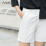 Amii2016夏装新款 艾米女装旗舰店印花百搭大码休闲裤短裤女士