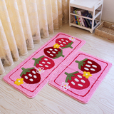 可爱草莓卧室进门地垫地毯门垫儿童床前脚垫卫生间厨房吸水防滑垫