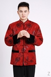 中式棉服男装民族外套 中国风青年唐装棉袄 男士冬季棉麻外套