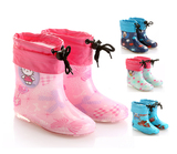 外贸韩国儿童雨鞋男童女童水鞋卡通防滑胶鞋冬季加绒保暖宝宝雨靴